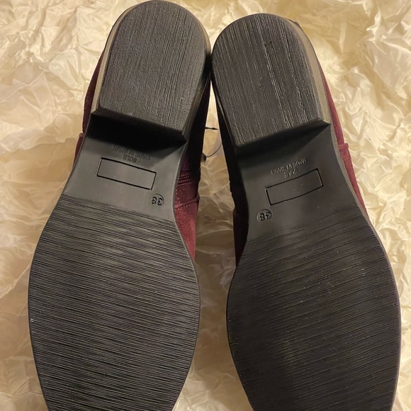 Di Fontana burgandy suede Western style ankle boots NWTsize 38 - Picture 6 of 9